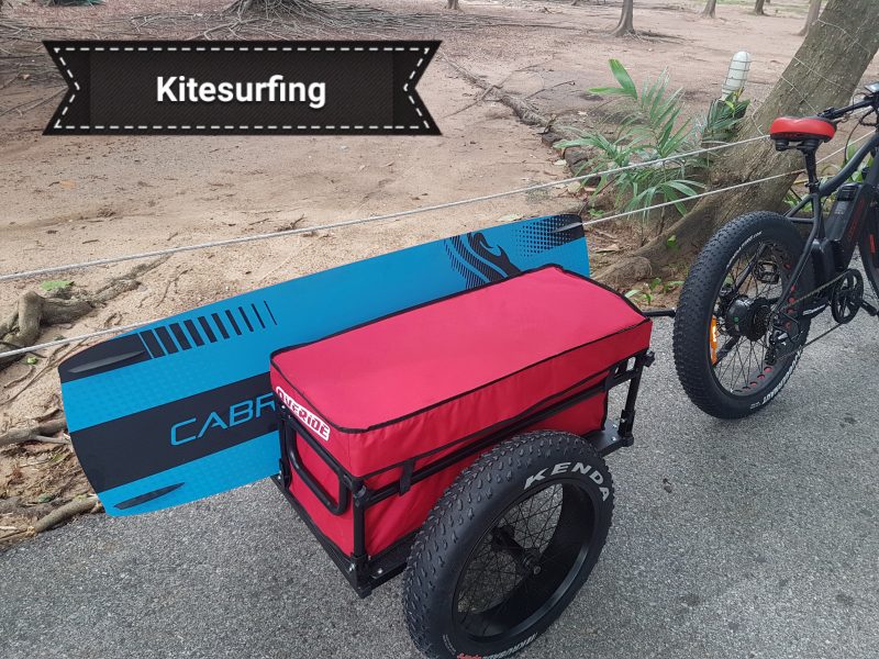 Kitesurfing bike trailer