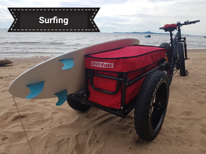 Surfing bike trailer